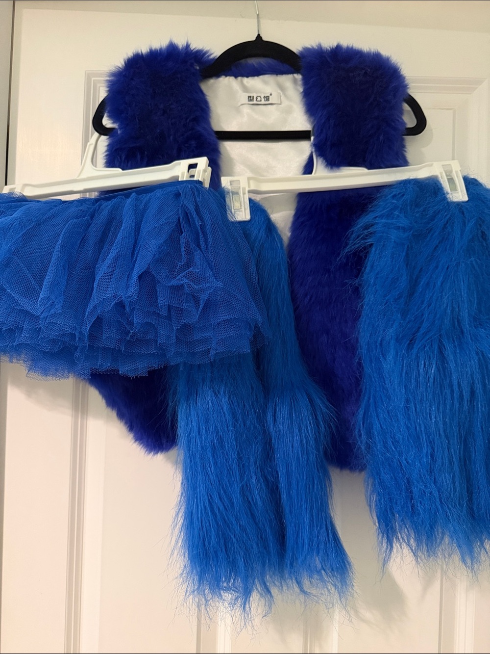 Girls Blue Furry Halloween Costume Set